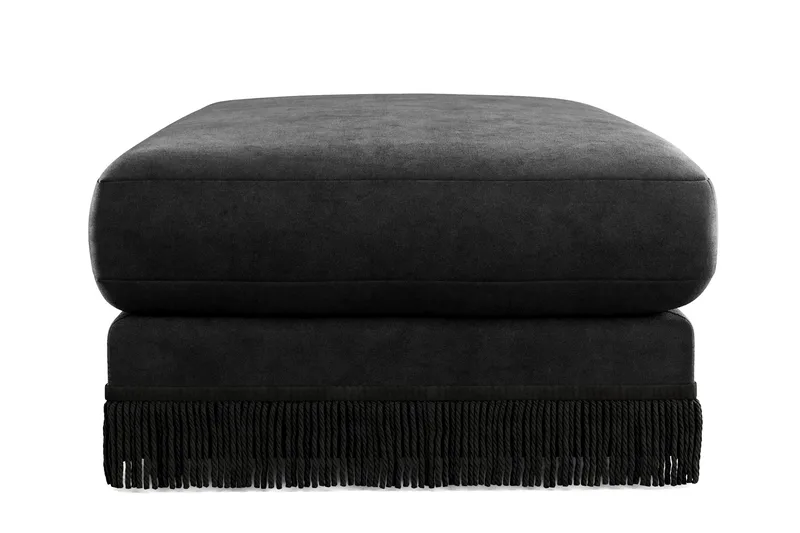 Arken Lyx Rektangulær Fotskammel i fløyel - Svart - Møbler - Stoler & lenestoler - Krakk - Fotskammel