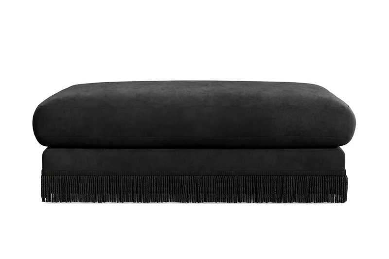 Arken Lyx Rektangulær Fotskammel i fløyel, Svart