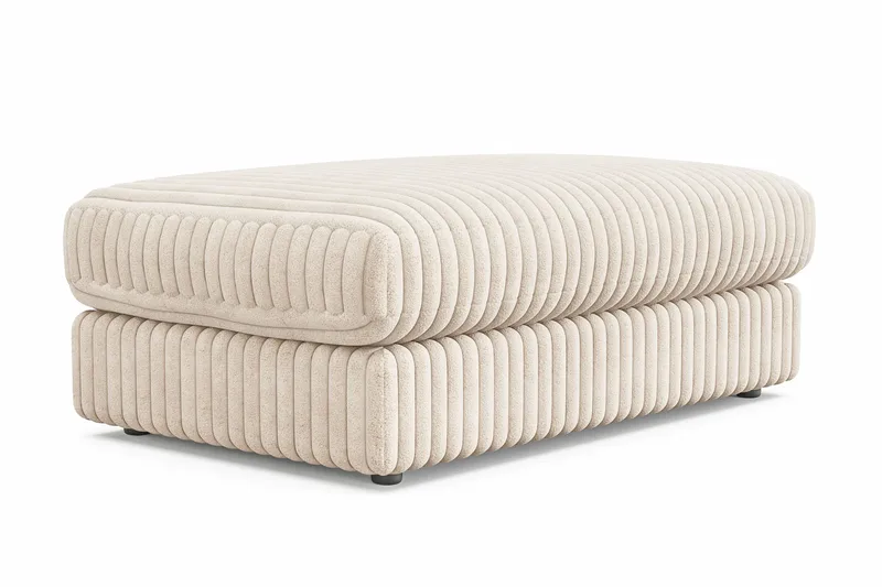 Arken Lyx rektangulær fotskammel i kordfløyel - Beige - Møbler - Stoler & lenestoler - Krakk - Fotskammel