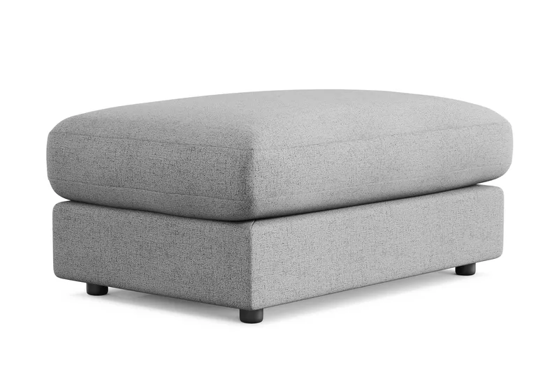 Arken Lyx Rektangulær Fotskammel i stoff - Lysegrå - Møbler - Stoler & lenestoler - Krakk - Fotskammel