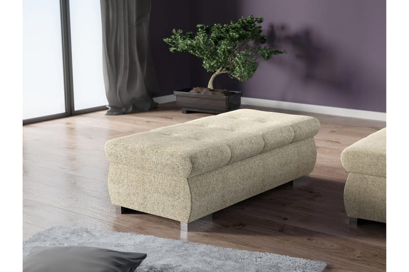 Cerys Fotpall 60 cm - Beige - Møbler - Stoler & lenestoler - Krakk - Fotskammel