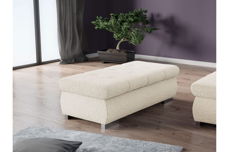 Cerys Fotpall 60 cm - Beige - Møbler - Stoler & lenestoler - Krakk - Fotskammel