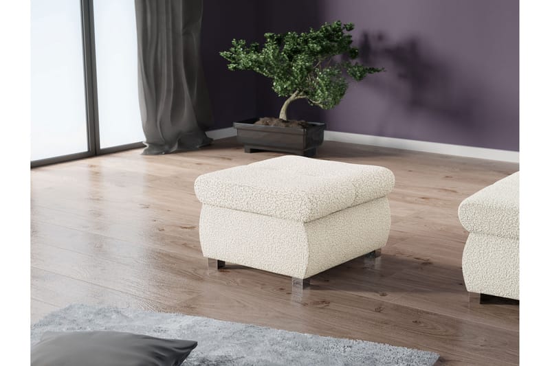 Cerys Fotpall 60 cm - Beige - Møbler - Stoler & lenestoler - Krakk - Fotskammel
