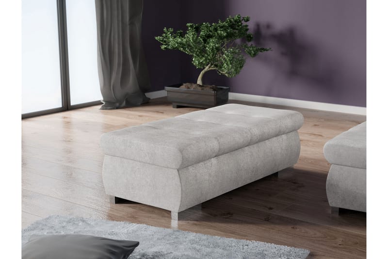 Cerys Fotpall 60 cm - Grå - Møbler - Stoler & lenestoler - Krakk - Fotskammel