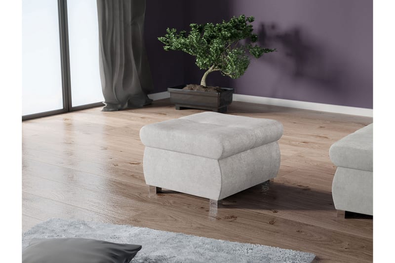 Cerys Fotpall 60 cm - Grå - Møbler - Stoler & lenestoler - Krakk - Fotskammel