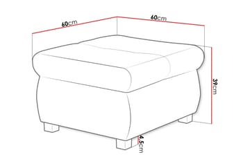 Cerys Fotpall 60 cm - Grå - Møbler - Stoler & lenestoler - Krakk - Fotskammel