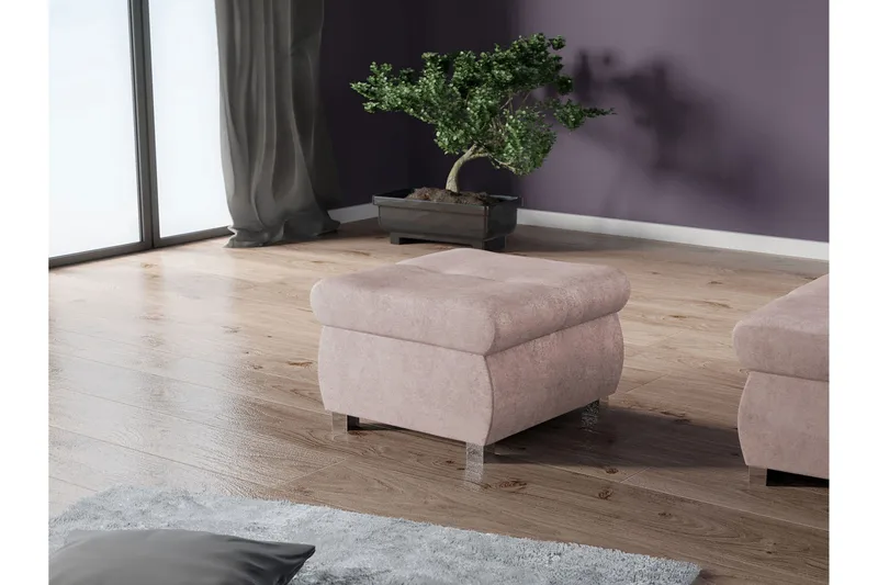 Cerys Fotpall 60 cm - Rosa - Møbler - Stoler & lenestoler - Krakk - Fotskammel