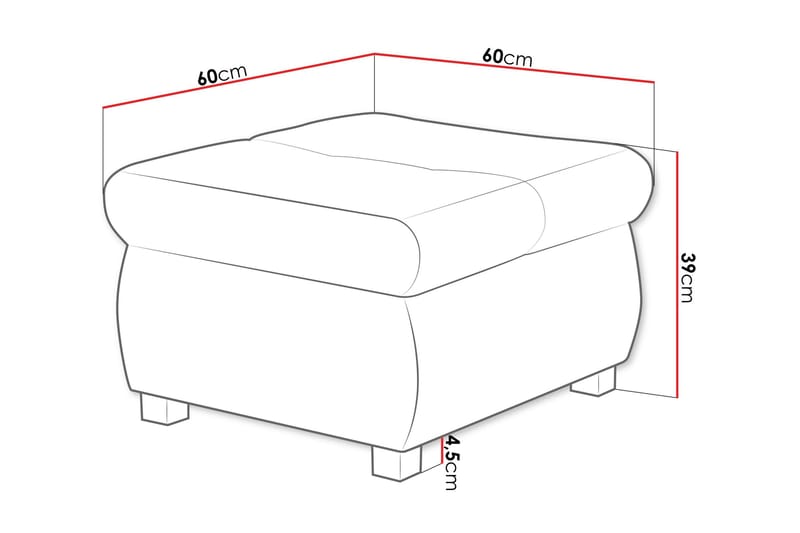 Cerys Fotpall 60 cm - Svart - Møbler - Stoler & lenestoler - Krakk - Fotskammel