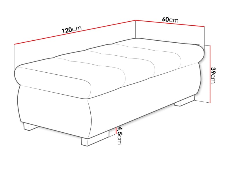 Cerys Fotskammel 120 cm - Beige - Møbler - Stoler & lenestoler - Krakk - Fotskammel