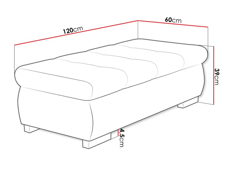 Cerys Fotskammel 120 cm - Beige - Møbler - Stoler & lenestoler - Krakk - Fotskammel