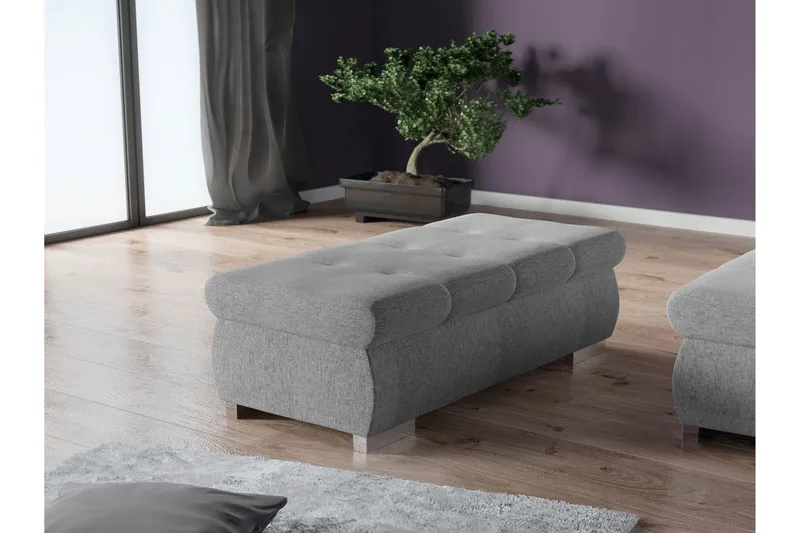 Cerys Fotskammel 120 cm - Grå - Møbler - Stoler & lenestoler - Krakk - Fotskammel