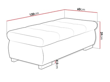 Cerys Fotskammel 120 cm - Grønn - Møbler - Stoler & lenestoler - Krakk - Fotskammel