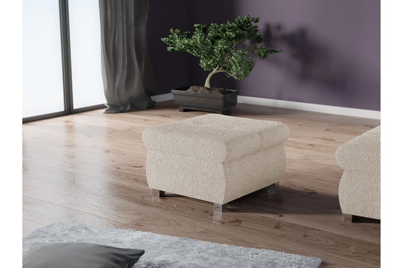 Cerys Fotskammel 60 cm - Beige - Møbler - Stoler & lenestoler - Krakk - Fotskammel