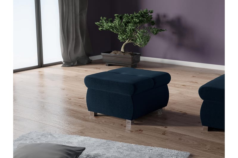 Cerys Fotskammel 60 cm - Blå - Møbler - Stoler & lenestoler - Krakk - Fotskammel