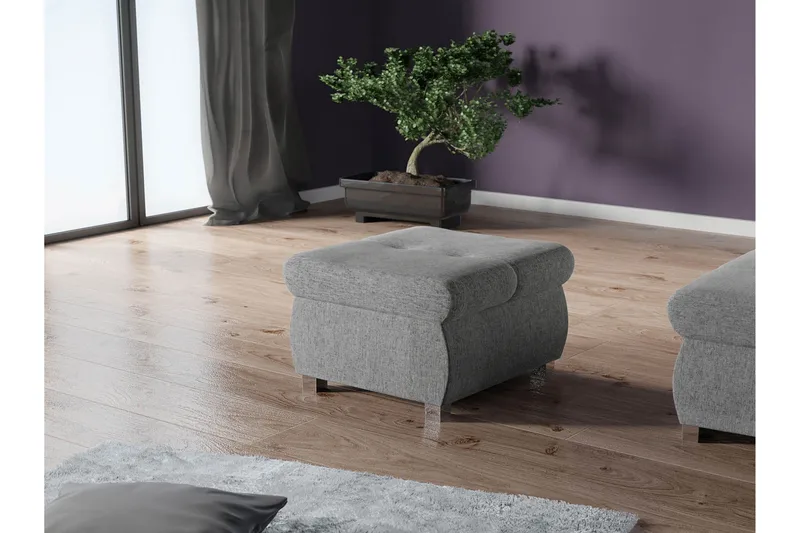 Cerys Fotskammel 60 cm - Grå - Møbler - Stoler & lenestoler - Krakk - Fotskammel