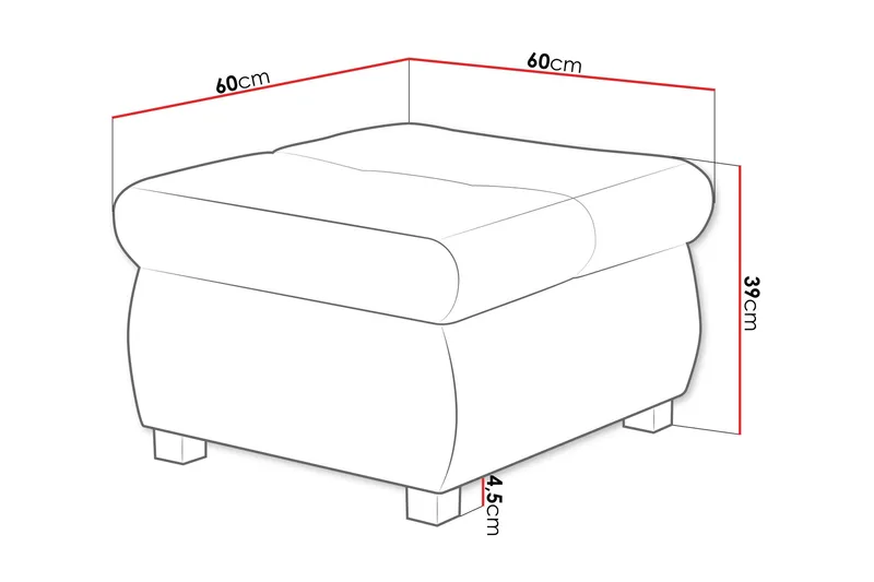 Cerys Fotskammel 60 cm - Grønn - Møbler - Stoler & lenestoler - Krakk - Fotskammel