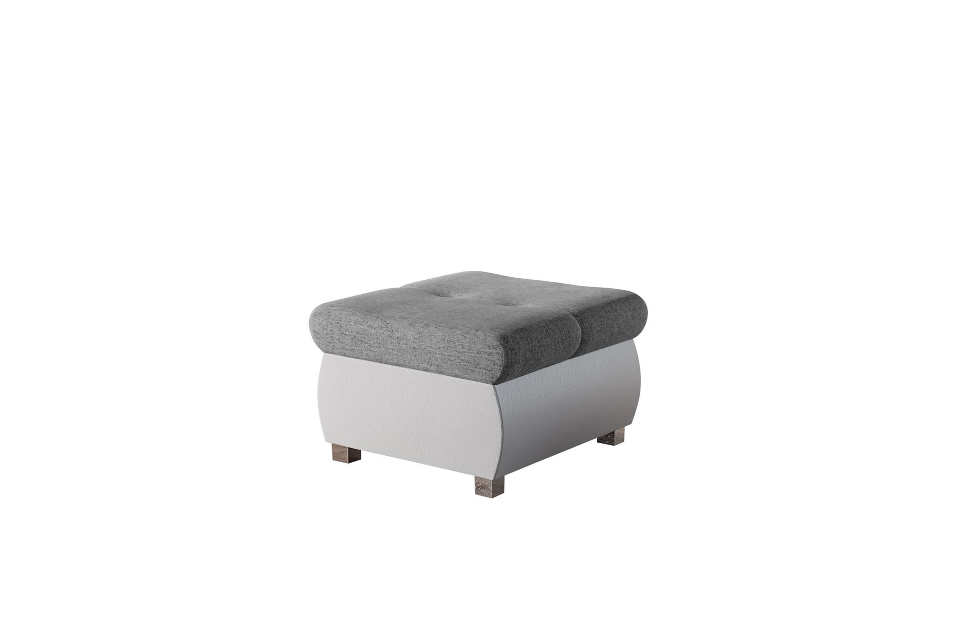 Cerys Fotskammel 60 cm - Hvit / Grå - Møbler - Stoler & lenestoler - Krakk - Fotskammel