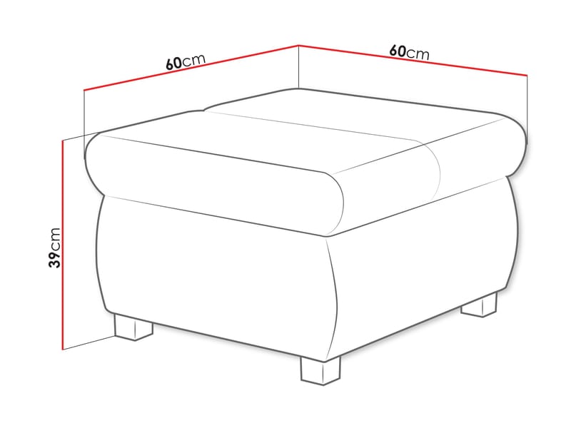 Cillo Fotskammel 60 cm - Møbler - Stoler & lenestoler - Krakk - Puff