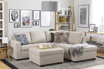 Crazy Fotskammel med Oppbevaring 80x65 - Beige - Møbler - Stoler & lenestoler - Krakk - Fotskammel