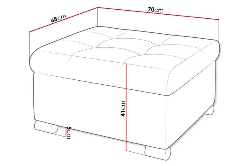 Dynir Fotpall 68 cm - Beige - Møbler - Stoler & lenestoler - Krakk - Fotskammel