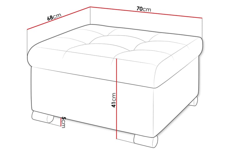Dynir Fotpall 68 cm - Grå - Møbler - Stoler & lenestoler - Krakk - Fotskammel
