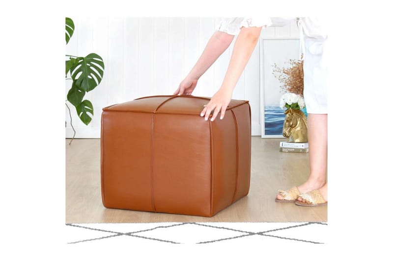 Edrin Sittepuff Utomhus 52 cm - Brun - Møbler - Stoler & lenestoler - Krakk - Puff