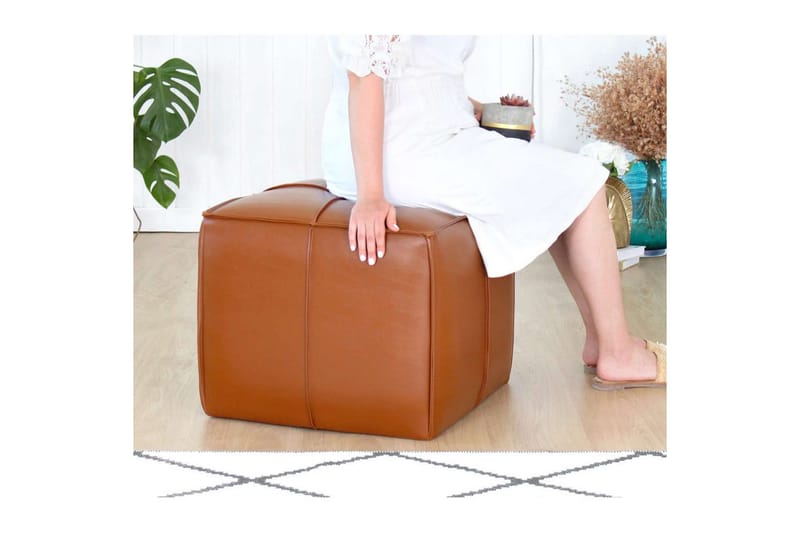 Edrin Sittepuff Utomhus 52 cm - Brun - Møbler - Stoler & lenestoler - Krakk - Puff