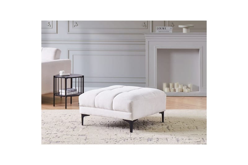 Fotpall Alnes Hvit/Svart - Hvit/Svart - Møbler - Stoler & lenestoler - Krakk - Fotskammel