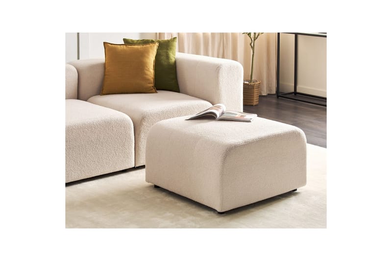 Fotpall Falsterbo Lysebeige, Bouclé - Lysebeige, Bouclé - Møbler - Stoler & lenestoler - Krakk - Fotskammel