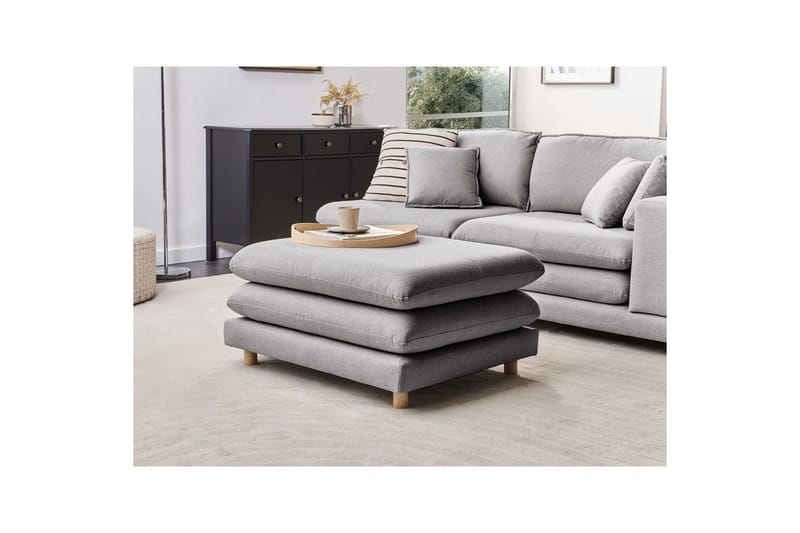 Fotpall Heden Grå/lyst tre - Grå/lyst tre - Møbler - Stoler & lenestoler - Krakk - Fotskammel