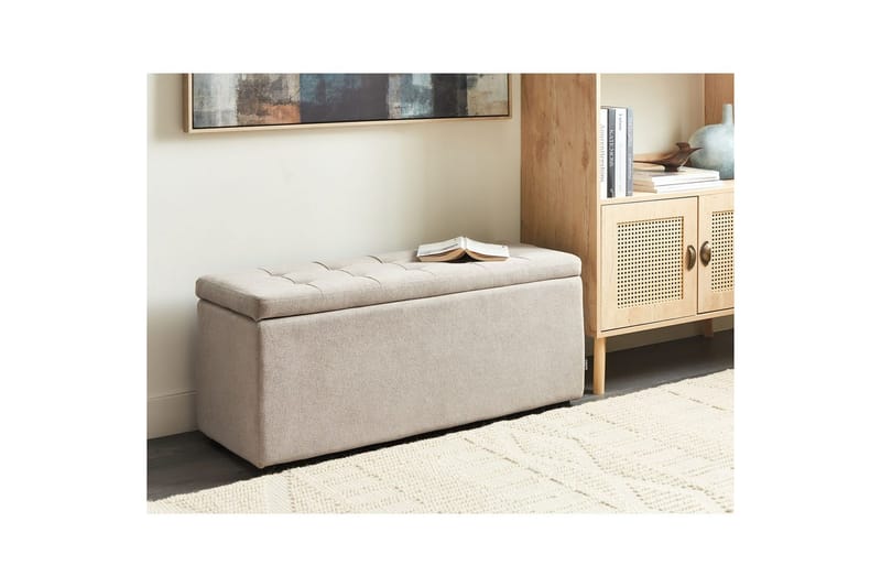 Fotpall Orem Beige/svart - Beige/svart - Møbler - Stoler & lenestoler - Krakk - Fotskammel