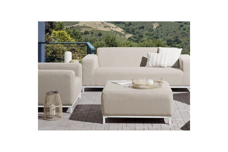 Fotpall Rovigo Beige/hvit - Beige/hvit - Møbler - Stoler & lenestoler - Krakk - Fotskammel