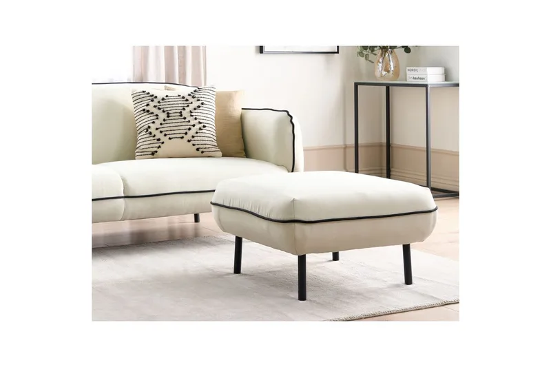 Fotpall Tonsberg Beige/svart - Beige/svart - Møbler - Stoler & lenestoler - Krakk - Fotskammel