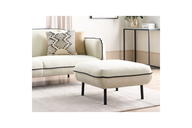 Fotpall Tonsberg Beige/svart - Beige/svart - Møbler - Stoler & lenestoler - Krakk - Fotskammel