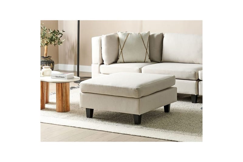 Fotpall Unstad Lysebeige/svart - Lysebeige/svart - Møbler - Stoler & lenestoler - Krakk - Fotskammel