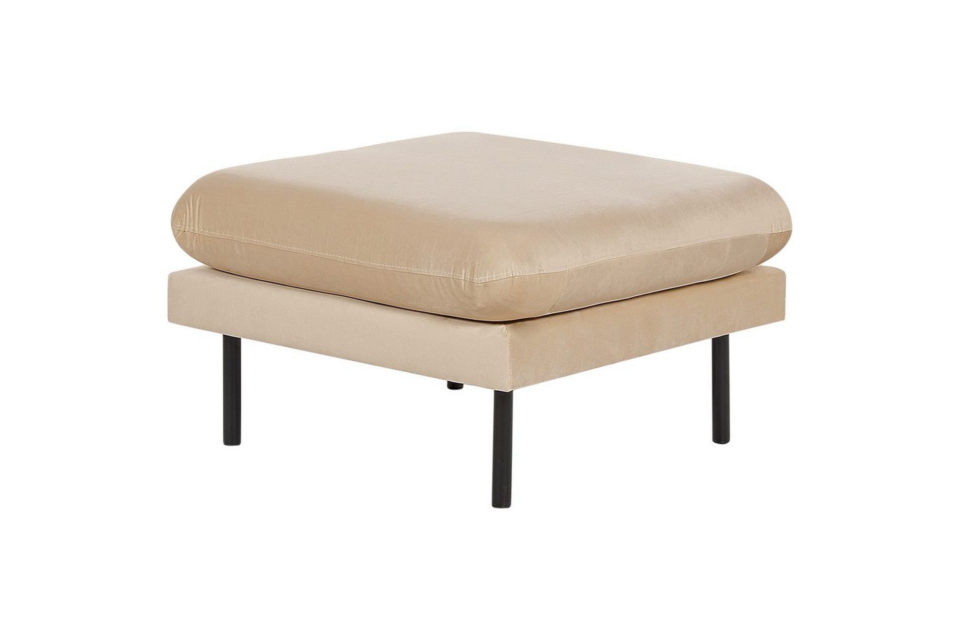Fotpall Vinterbro Beige/svart, Fløyel - Beige/svart, Fløyel