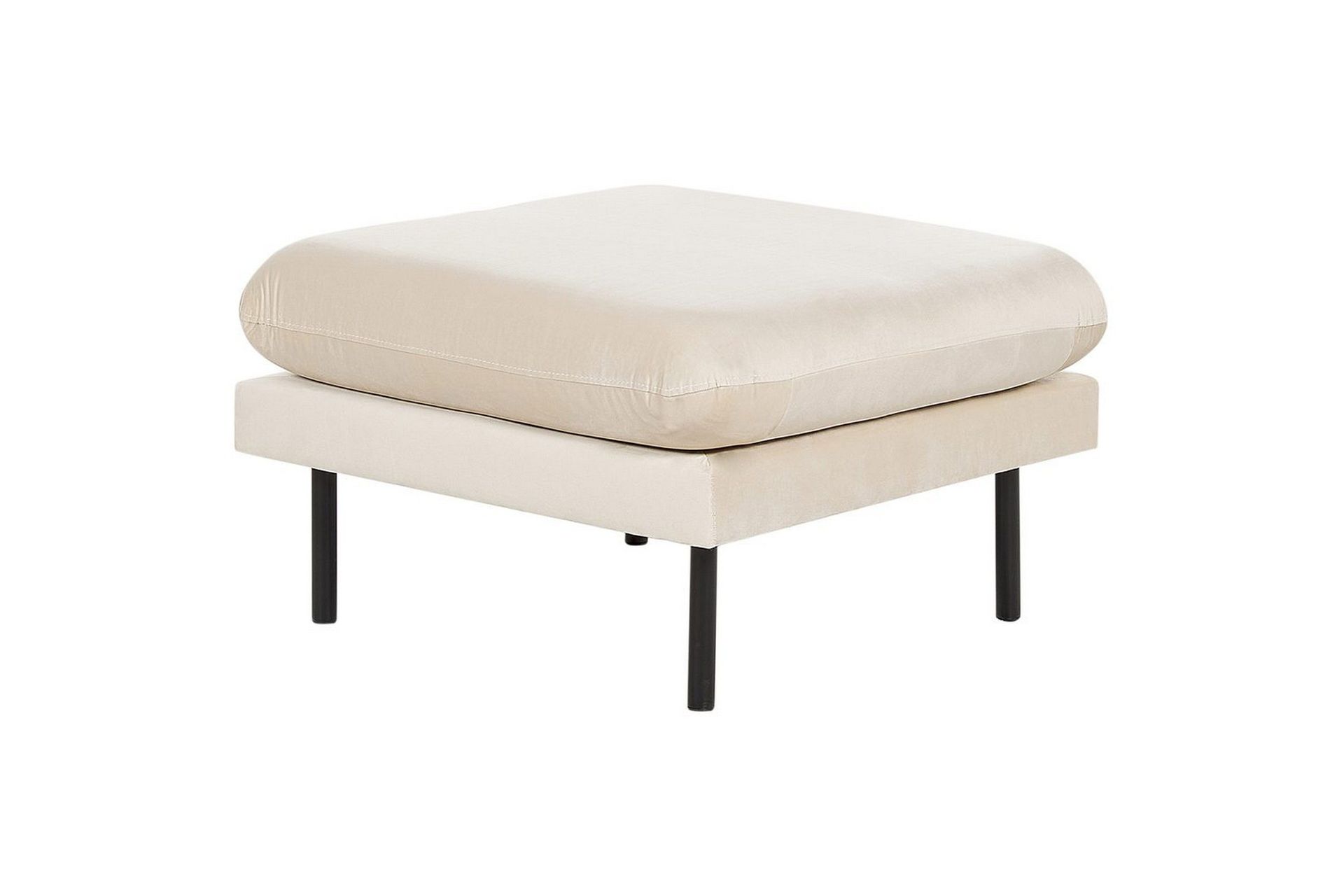 Fotpall Vinterbro Lysebeige/svart, Fløyel - Lysebeige/svart, Fløyel