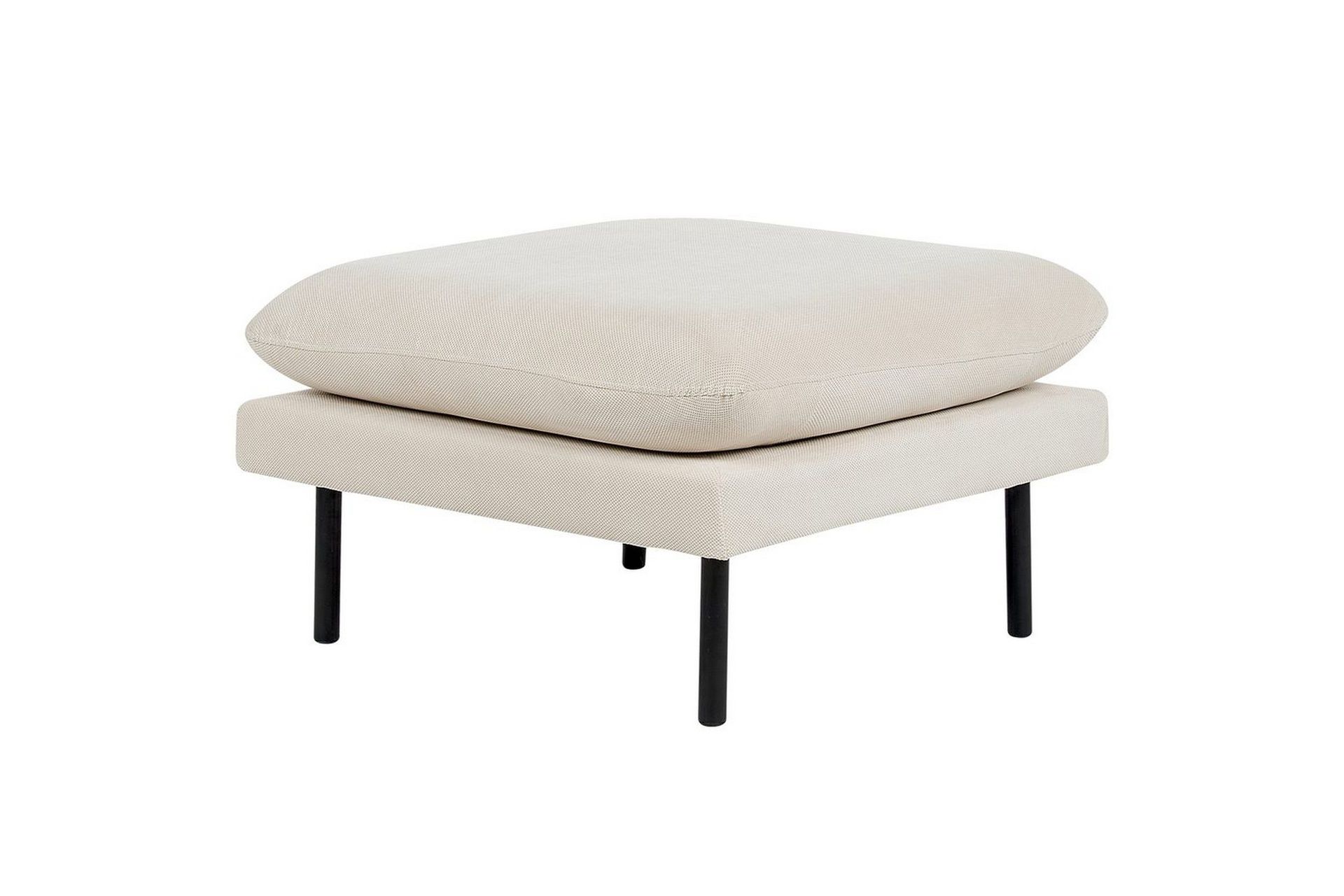 Fotpall Vinterbro Lysebeige/svart, Polyester - Lysebeige/svart, Polyester