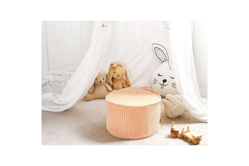 Fotpall Zikria Rosa - Rosa - Møbler - Stoler & lenestoler - Krakk - Puff