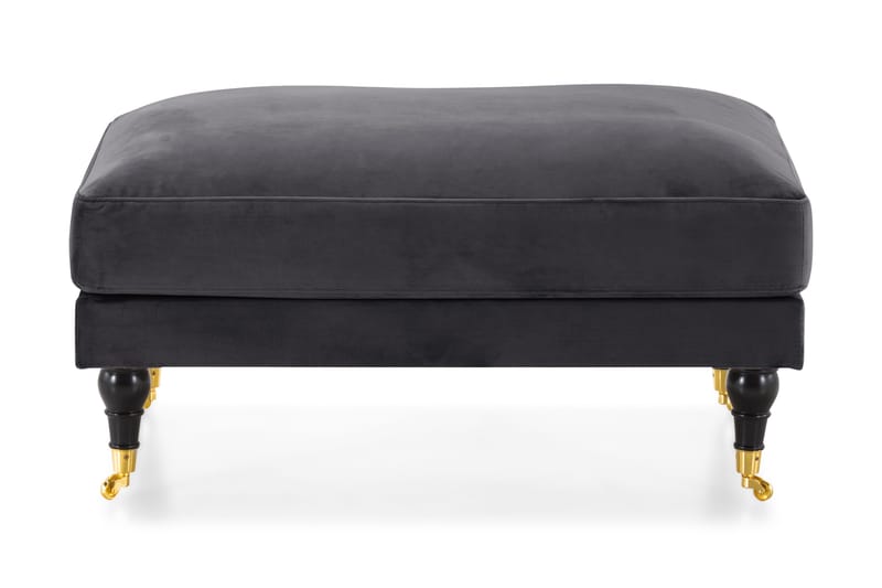 Andrew Fotskammel Fløyel - Mørkegrå/Messing - Møbler - Stoler & lenestoler - Krakk - Fotskammel