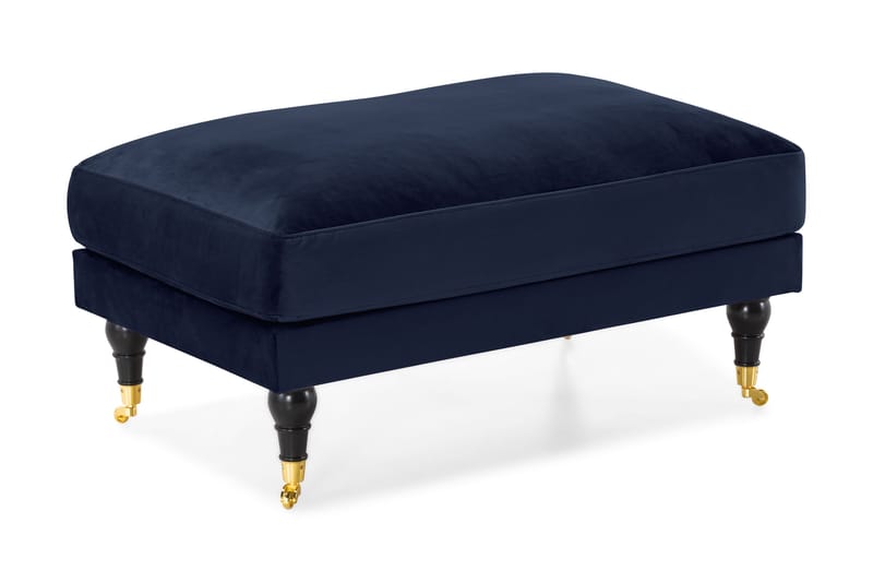 Andrew Fotskammel Fløyel - Midnattsblå/Messing - Møbler - Stoler & lenestoler - Krakk - Fotskammel