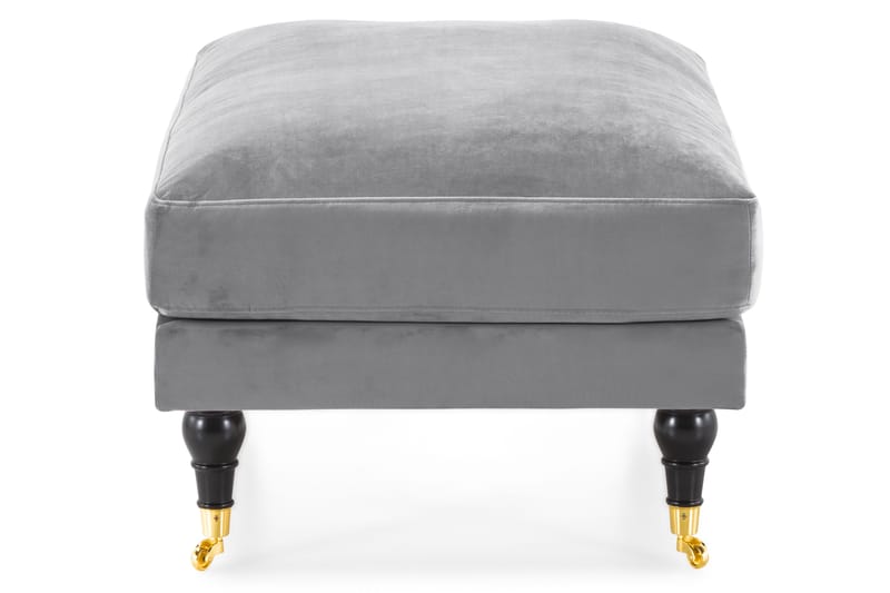 Andrew Fotskammel Fløyel - Sølvgrå/Messing - Møbler - Stoler & lenestoler - Krakk - Fotskammel