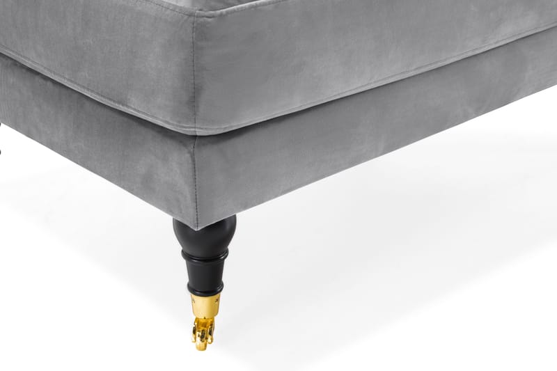 Andrew Fotskammel Fløyel - Sølvgrå/Messing - Møbler - Stoler & lenestoler - Krakk - Fotskammel