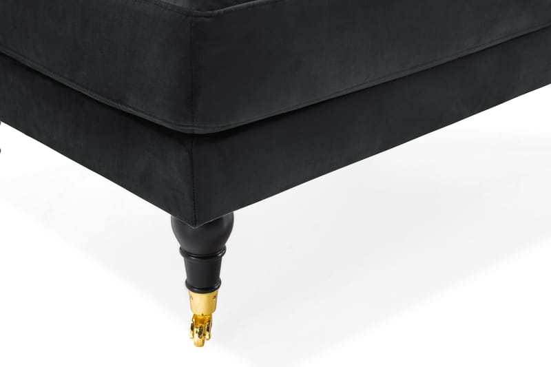 Andrew Fotskammel Fløyel - Svart/Messing - Møbler - Stoler & lenestoler - Krakk - Fotskammel