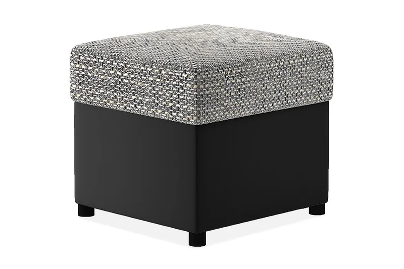 Arabejo Fotskammel 45x45 cm, Grå/Svart