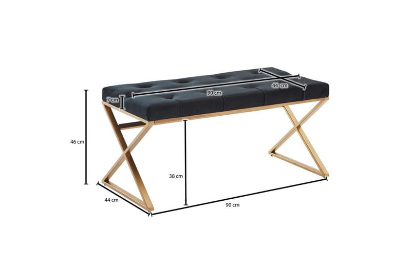 Benke Wohnling polstret Chesterfield-look med fløyelstrekk enkelt ramme - enkelt ramme - Møbler - Stoler & lenestoler - Krakk - Fotskammel - Chesterfield fotskammel