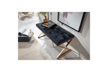 Benke Wohnling polstret Chesterfield-look med fløyelstrekk enkelt ramme - enkelt ramme - Møbler - Stoler & lenestoler - Krakk - Fotskammel - Chesterfield fotskammel