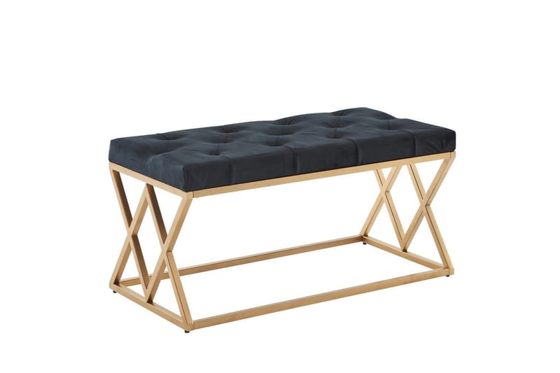Benke Wohnling polstret Chesterfield-look med fløyelstrekk dobbel ramme - dobbel ramme - Møbler - Stoler & lenestoler - Krakk - Fotskammel - Chesterfield fotskammel