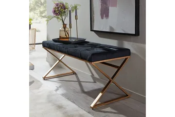 Benke Wohnling polstret Chesterfield-look med fløyelstrekk enkelt ramme - enkelt ramme - Møbler - Stoler & lenestoler - Krakk - Fotskammel - Chesterfield fotskammel