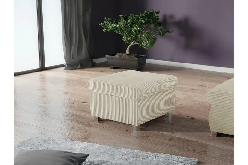 Cerys Fotpall 60 cm - Cream - Møbler - Stoler & lenestoler - Krakk - Fotskammel